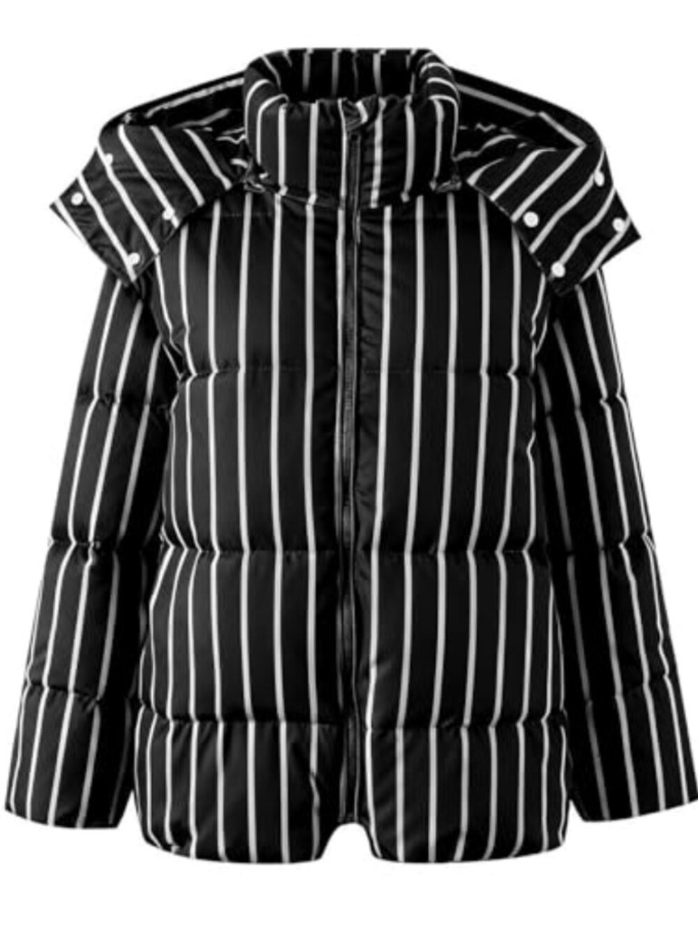 Women's Hooded Striped Quilted Puffer Jacket Oversized Winter Coat
